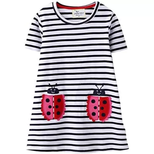 VIKITA Summer Girls Dresses Short Sleeve Casual Toddler Girl Clothes Schoold Outfits for KidsBsh7002