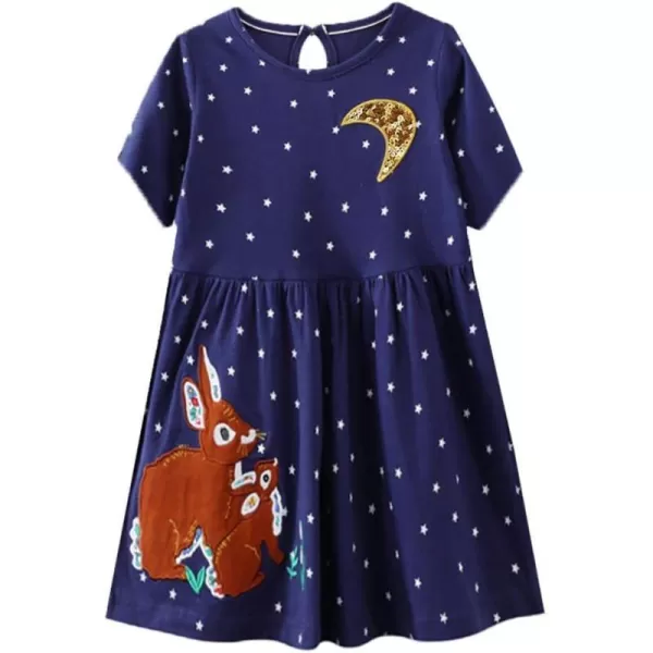 VIKITA Summer Girls Dresses Short Sleeve Casual Toddler Girl Clothes Schoold Outfits for KidsTsh7371