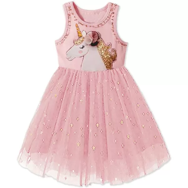 VIKITA Toddler Girls Dresses Summer Sleeveless Polyester Tutu Dresses for Girls 312 YearsAsh4864