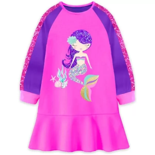 VIKITA Toddler Girls Dresses Winter Hoodie Clothes Colorful Sequins Long Sleeve Cotton Sweatshirt for Little Kids 38 YearsAlh7603