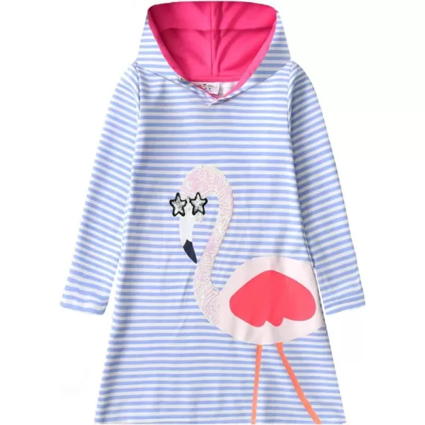 VIKITA Toddler Girls Dresses Winter Longsleeve Hooded Dress Cotton Casual Dresses with Pockets for 212 Years Old GirlsAlh6882