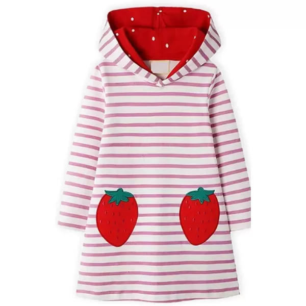 VIKITA Toddler Girls Dresses Winter Longsleeve Hooded Dress Cotton Casual Dresses with Pockets for 212 Years Old GirlsJm7167