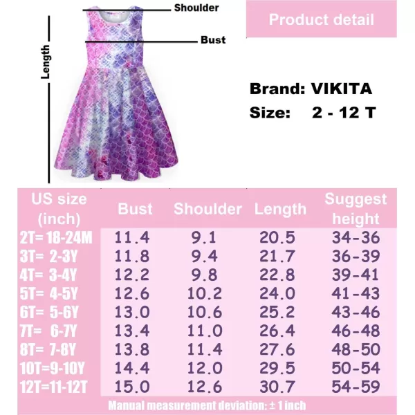 VIKITA Girls Dresses Sleeveless Summer Girls Clothes Sundress for Kids 212 YearsJx0990