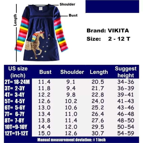 VIKITA Toddler Girls Dresses Winter Long Sleeve Girl Casual Clohtes for Kids 212 Years Xmas GiftAlh5806