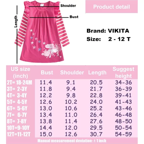 VIKITA Toddler Girls Dresses Winter Long Sleeve Girl Casual Clohtes for Kids 212 Years Xmas GiftLh7771