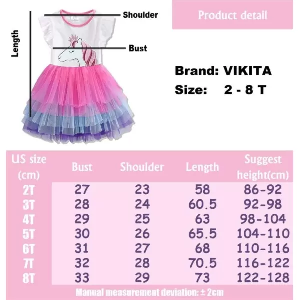 VIKITA Toddler Flower Girl Dress Summer Sleeveless Polyester Tutu Dresses for Girls 37 Years KneeLengthBsh4590