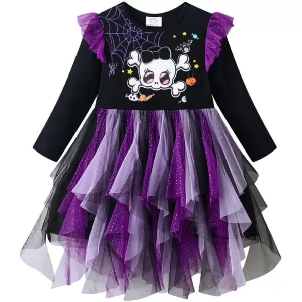 VIKITA Girls Dresses Winter Party Tutu Dress for 212 Years KidsPurple Black