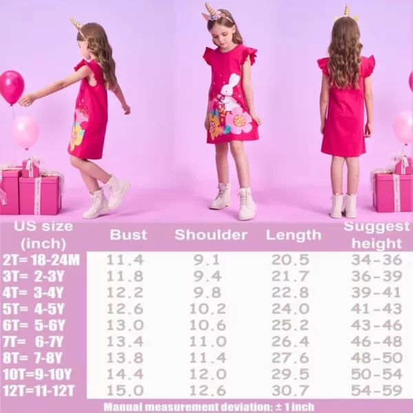 imageVIKITA Girls Summer Casual Dresses Short Sleeve Pink Easter Clothes Outfits Birthday Gifts for 212 YearsBsh7612