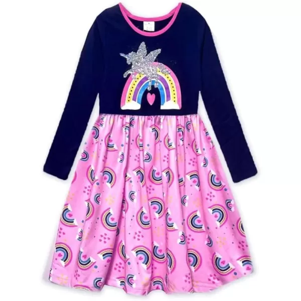 imageVIKITA Girls Dresses Pink Winter Clothes Sparkling Long Sleeve Outfits for Little Kids 212 Years Birthday GiftsAlh5747