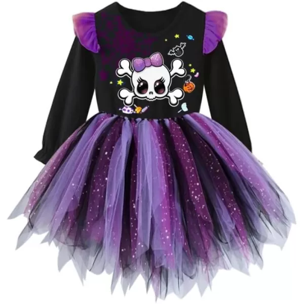 imageVIKITA Girls Dresses Winter Party Tutu Dress for 212 Years KidsPurple Black