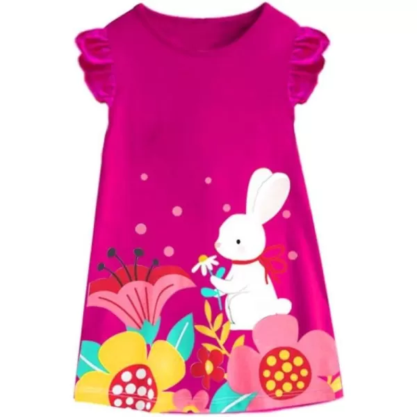 imageVIKITA Girls Summer Casual Dresses Short Sleeve Pink Easter Clothes Outfits Birthday Gifts for 212 YearsBsh7612