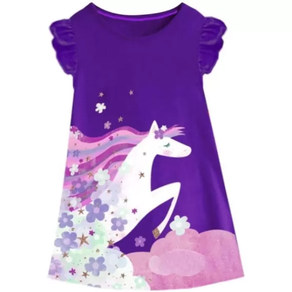 imageVIKITA Girls Summer Casual Dresses Short Sleeve Purple Birthday Clothes Outfits Birthday Gifts for 212 YearsBsh7605