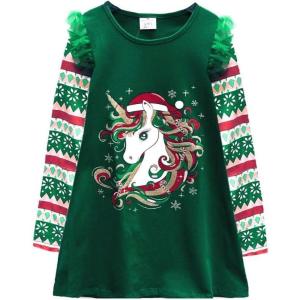 imageVIKITA Toddler Girls Dresses Winter Long Sleeve Girl Casual Clohtes for Kids 212 Years Xmas GiftBlh2882