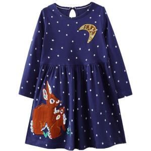 imageVIKITA Toddler Girls Dresses Winter Long Sleeve Girl Casual Clohtes for Kids 212 Years Xmas GiftLh7371