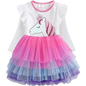 imageVIKITA Toddler Girls Dresses Winter Long Sleeve Tutu Party Dress for Girl 212 Years Xmas GiftLh4590