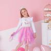 imageVIKITA Girls Dresses Winter Long Sleeve Party Tutu Dresses for Girls 312 YearsWhite Pink