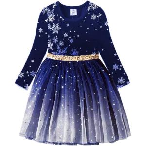 imageVIKITA Girls Dresses for Winter Long Sleeve Toddler Girls Clothes Party Tulle Dresses for Girls 312 YearsAlh4586