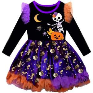 imageVIKITA Girls Dresses for Winter Long Sleeve Toddler Girls Clothes Party Tulle Halloween Dresses for Girls 312 Years