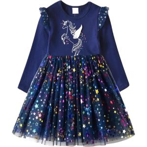 imageVIKITA Girls Dresses for Winter Long Sleeve Toddler Girls Clothes Party Tulle Halloween Dresses for Girls 312 YearsBlh4792