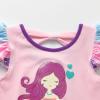 imageVIKITA Girls Casual T Shirt Ruffle Sleeves Summer Cotton Tee with Cartoon Printed for Girls Tee TopsPinks5306