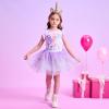 imageVIKITA Girls Casual T Shirt Ruffle Sleeves Summer Cotton Tee with Cartoon Printed for Girls Tee TopsPurples274