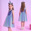 imageVIKITA Girls Dresses Summer Ocean Party Blue Tutu Dress for 212 Years KidsBlue  Green