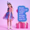 imageVIKITA Girls Dresses Summer Ocean Party Blue Tutu Dress for 212 Years KidsBlue  Red