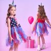 imageVIKITA Girls Dresses Summer Ocean Party Blue Tutu Dress for 212 Years KidsBlue  Red