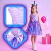 imageVIKITA Girls Dresses Summer Ocean Party Blue Tutu Dress for 212 Years KidsPurple