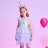 imageVIKITA Girls Dresses Summer Short Sleeve Toddler Girls Clothes Party Tutu Dresses for 312 Years KidsBlue