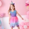 imageVIKITA Girls Dresses Summer Short Sleeve Toddler Girls Clothes Party Tutu Dresses for 312 Years KidsBlue Pink