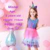 imageVIKITA Girls Dresses Summer Short Sleeve Toddler Girls Clothes Party Tutu Dresses for 312 Years KidsBlue Pink