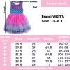 imageVIKITA Girls Dresses Summer Short Sleeve Toddler Girls Clothes Party Tutu Dresses for 312 Years KidsBlue Pink