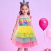 imageVIKITA Girls Dresses Summer Short Sleeve Toddler Girls Clothes Party Tutu Dresses for 312 Years KidsYellow