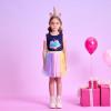 imageVIKITA Girls Summer Skirt Sets Ruffle Tulle Sleeves TShirt Tutu Skirt Birthday Party Outfit 312 YearsBlues271
