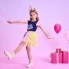 imageVIKITA Girls Summer Skirt Sets Ruffle Tulle Sleeves TShirt Tutu Skirt Birthday Party Outfit 312 YearsBlues271