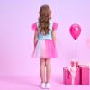 imageVIKITA Girls Summer Skirt Sets Ruffle Tulle Sleeves TShirt Tutu Skirt Birthday Party Outfit 312 YearsBlues272