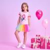 imageVIKITA Girls Summer Skirt Sets Ruffle Tulle Sleeves TShirt Tutu Skirt Birthday Party Outfit 312 YearsPinks6307