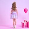 imageVIKITA Girls Summer Skirt Sets Ruffle Tulle Sleeves TShirt Tutu Skirt Birthday Party Outfit 312 YearsPurples274
