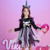 imageVIKITA Toddler Girls Dress Long Sleeve Ruffle Cotton Sweatshirt with Tutu for Birthday Party Dresses OutfitPurplelh4118