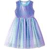 imageVIKITA Girls Dresses Summer Ocean Party Blue Tutu Dress for 212 Years KidsBlue  Green