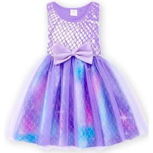 imageVIKITA Girls Dresses Summer Ocean Party Blue Tutu Dress for 212 Years KidsPurple