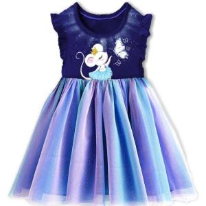 imageVIKITA Girls Dresses Summer Party Pink Tutu Dress for 212 Years KidsBlue