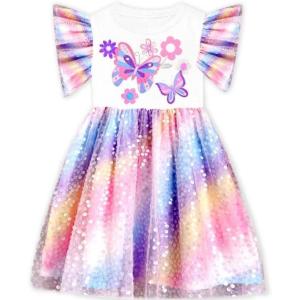 imageVIKITA Girls Dresses Summer Party Pink Tutu Dress for 212 Years KidsWhite