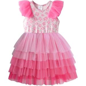 imageVIKITA Girls Dresses Summer Short Sleeve Toddler Girls Clothes Party Tutu Dresses for 312 Years KidsPurple