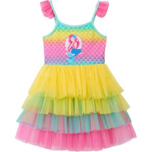 imageVIKITA Girls Dresses Summer Short Sleeve Toddler Girls Clothes Party Tutu Dresses for 312 Years KidsYellow