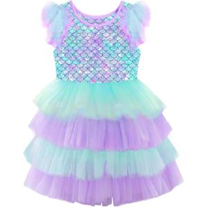 imageVIKITA Girls Dresses for Summer Short Sleeve Toddler Girls Clothes Party Tutu Dresses for Little Girls SH2313 6T