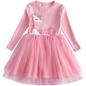 imageVIKITA Girls Dresses for Winter Long Sleeve Toddler Girls Clothes Party Tulle Dresses for Girls 312 YearsLh4579