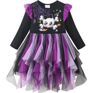 imageVIKITA Toddler Girls Dress Long Sleeve Ruffle Cotton Sweatshirt with Tutu for Birthday Party Dresses OutfitPurplelh4118