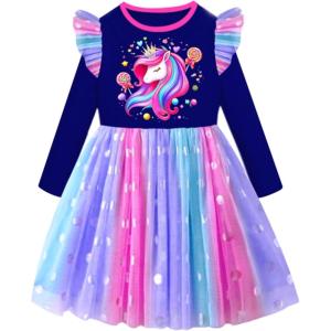 imageVIKITA Toddler Girls Dresses Winter Long Sleeve Tutu Party Dress for Girl 212 Years Xmas GiftAlh4823